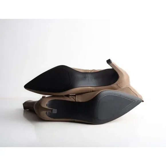 Massimo Dutti Womens Brown Boots Booties Leather Mid Calf Pointed EU 40 US 9 - Picture 8 of 8